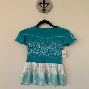 Girl’s Disney Frozen Elsa Peplum Tee Top Shirt NWT